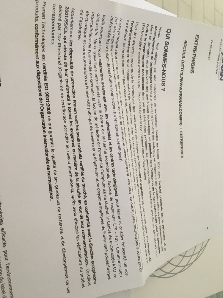 DISPOSITIF PROTEGE DES RAYONNEMENTS 1500 Argel�s-sur-Mer (66)