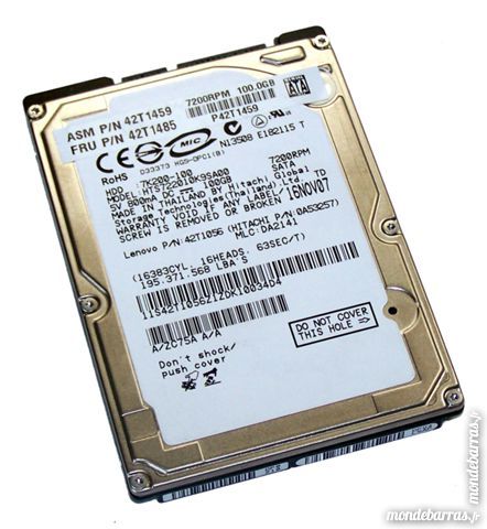 disque dur 100gb sata hitachi travelstar 7200 15 Versailles (78)