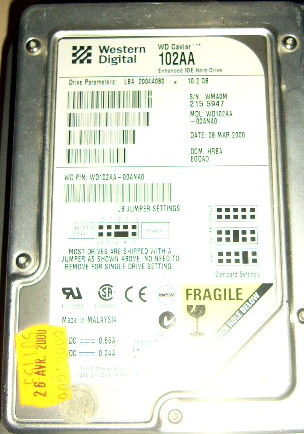 disque wd caviar 102aa-00ana02 IDE 10,2Gb 15 Versailles (78)