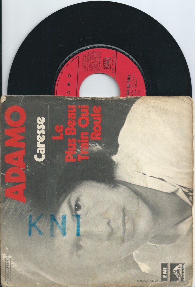 Disque  Vinyle 45 T    ,  Adamo Caresse 4 Tours (37)