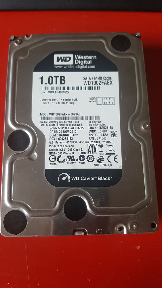 PCB DisqueDur WD Western Digital Black 1TO WD1002FAEX-00Z3A0 20 Fontenay-le-Fleury (78)
