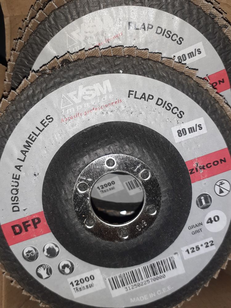 Lot de 10 disques � lamelles de qualit� professionnelle de 125 mm grain de 40 35 Li�vin (62)