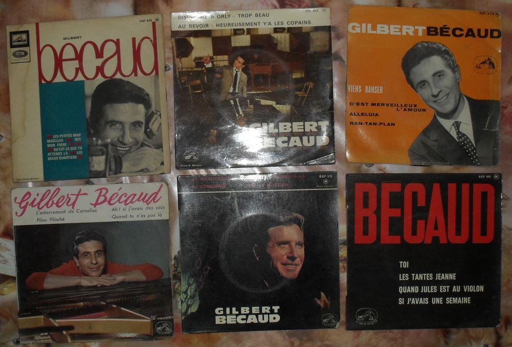 Lot de 6 disques 45 tours de Gilbert BECAUD 30 Montreuil (93)