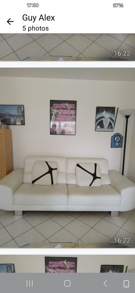 divan cuir blanc 180 Bassens (73)