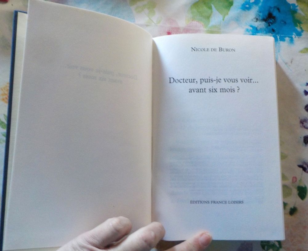 DOCTEUR, PUIS-JE VOUS VOIR... AVANT SIX MOIS ? de N de BURON 2 Bubry (56)
