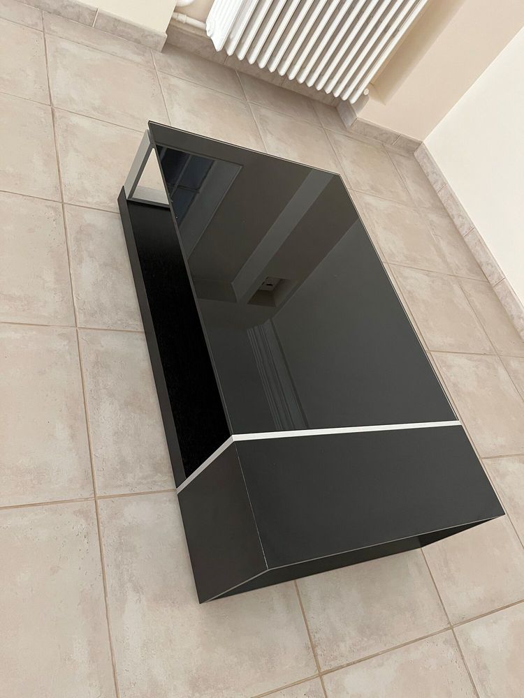 JE DONNE - Table basse noire - verre et bois 0 Charbonni�res-les-Bains (69)