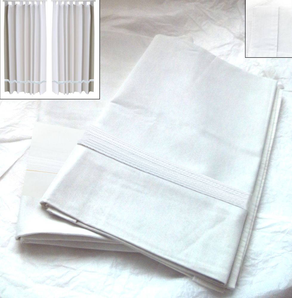 Double rideaux en coton m�lang� (opaque) blanc (95 x 145 cm) 15 Villeurbanne (69)