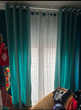 double rideaux turquoise oeillets fait sur mesure parfait état 70 Montauban (82)