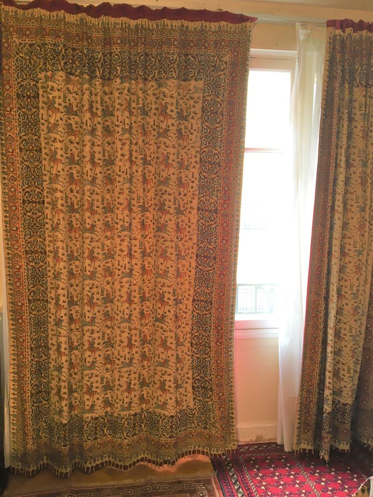 Doubles rideaux tapisserie perse ancienne, achetée en Iran  450 Paris 16 (75)