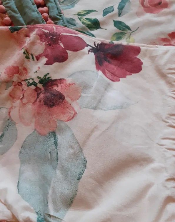 drap housse couette fleurie et ses taies 25 Touget (32)