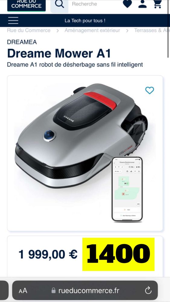 DREAME mower A1 robot tondeuse 1300 Lille (59)