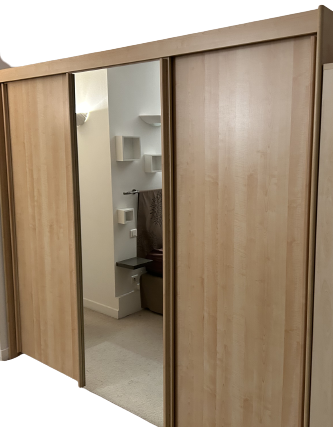 DRESSING BOIS / MIROIR : 3 portes coulissantes 500 Maubeuge (59)