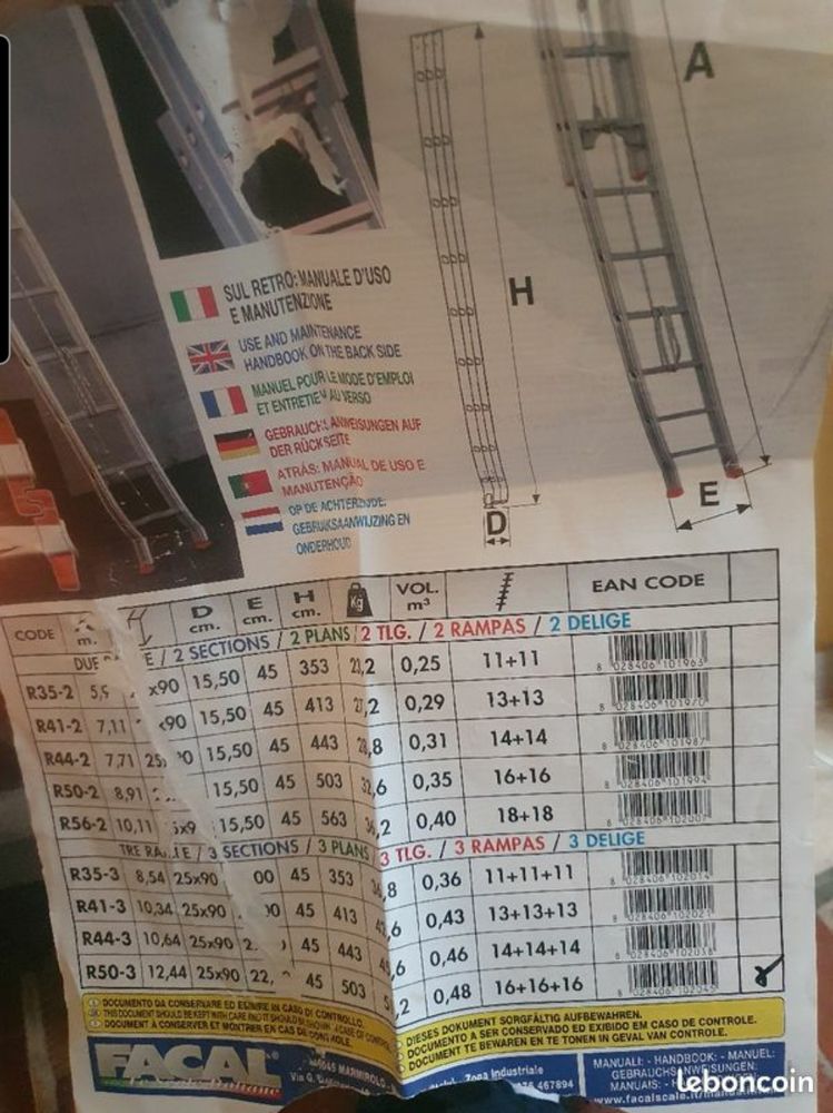 Echelle 12m44 d�plier marque facal neuf 650 Neuill�-Pont-Pierre (37)