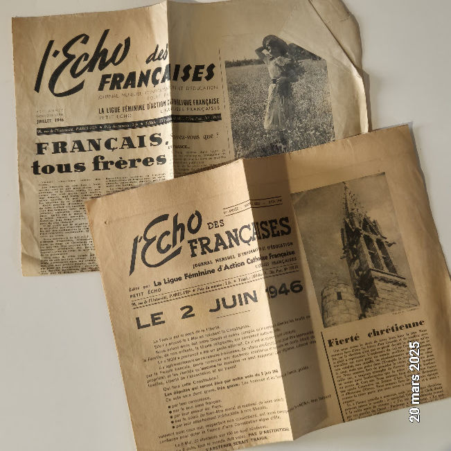 L'�cho des fran�aises, juin et juillet 1946, La France est l 3 Saumur (49)