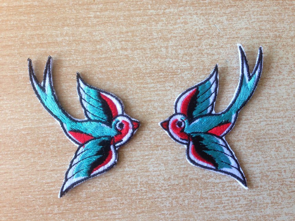 �cusson paire d'hirondelles turquoise 6x7 cm 4 Carnon Plage (34)