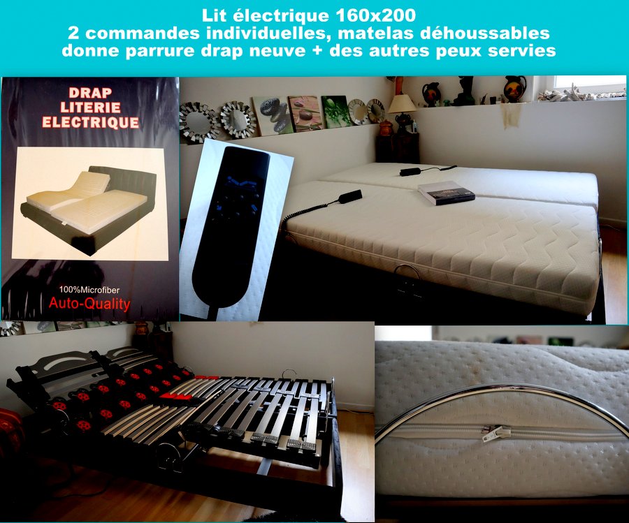 LIT ELECTRIQUE 160X200 r�cent avec draps sp�ciaux 1650 Bicqueley (54)