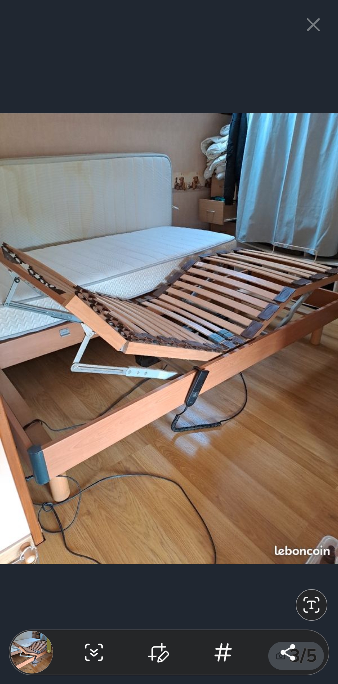 lit �lectrique 1 personne avec matelas 90 Thorigny-sur-Oreuse (89)