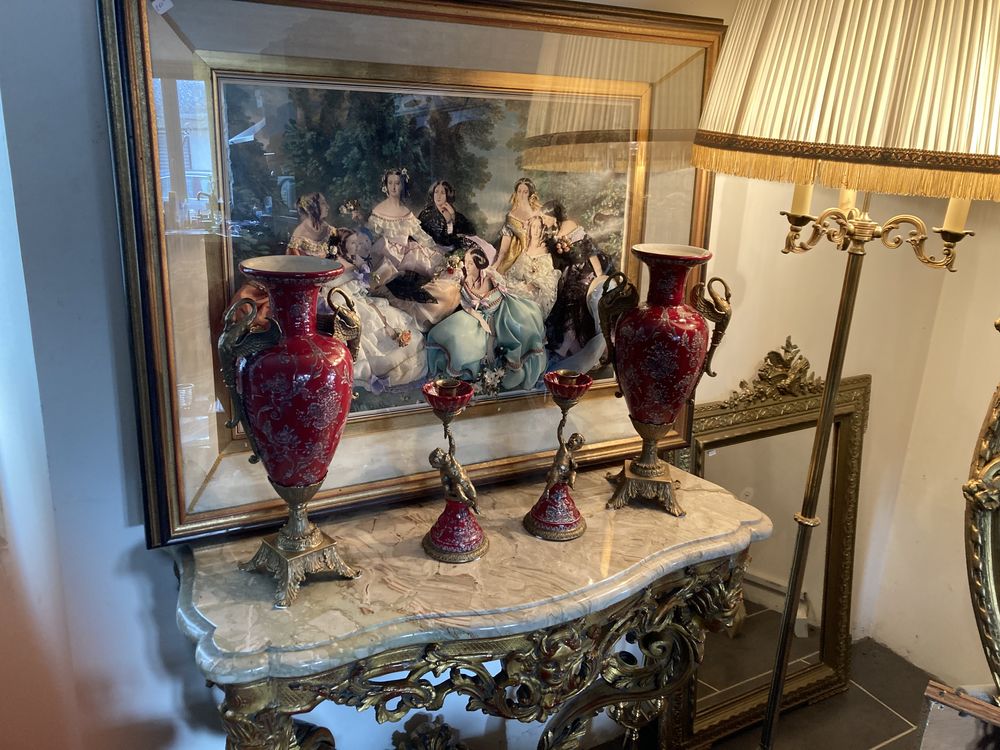 �l�gante paire de vases en porcelaine et bronze 630 Brettes (16)