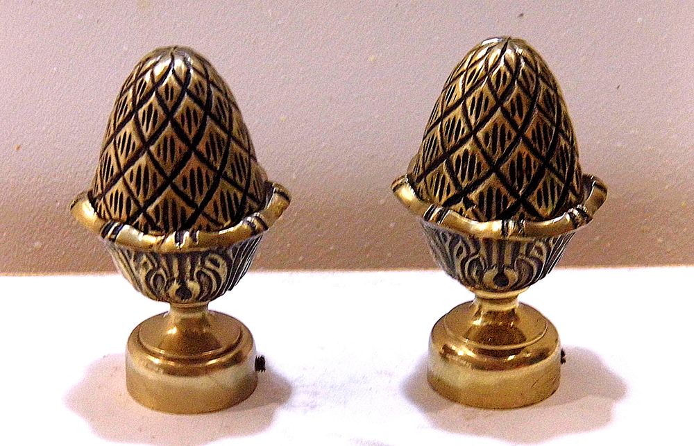 Lot de 2 embouts en laiton massif Rideau tringle boule escalier 20 Dunkerque (59)