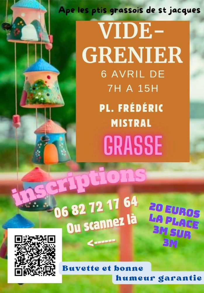 Emplacement vide-grenier 29 mars ? Grasse ? 20� les 3m 0 Grasse (06)
