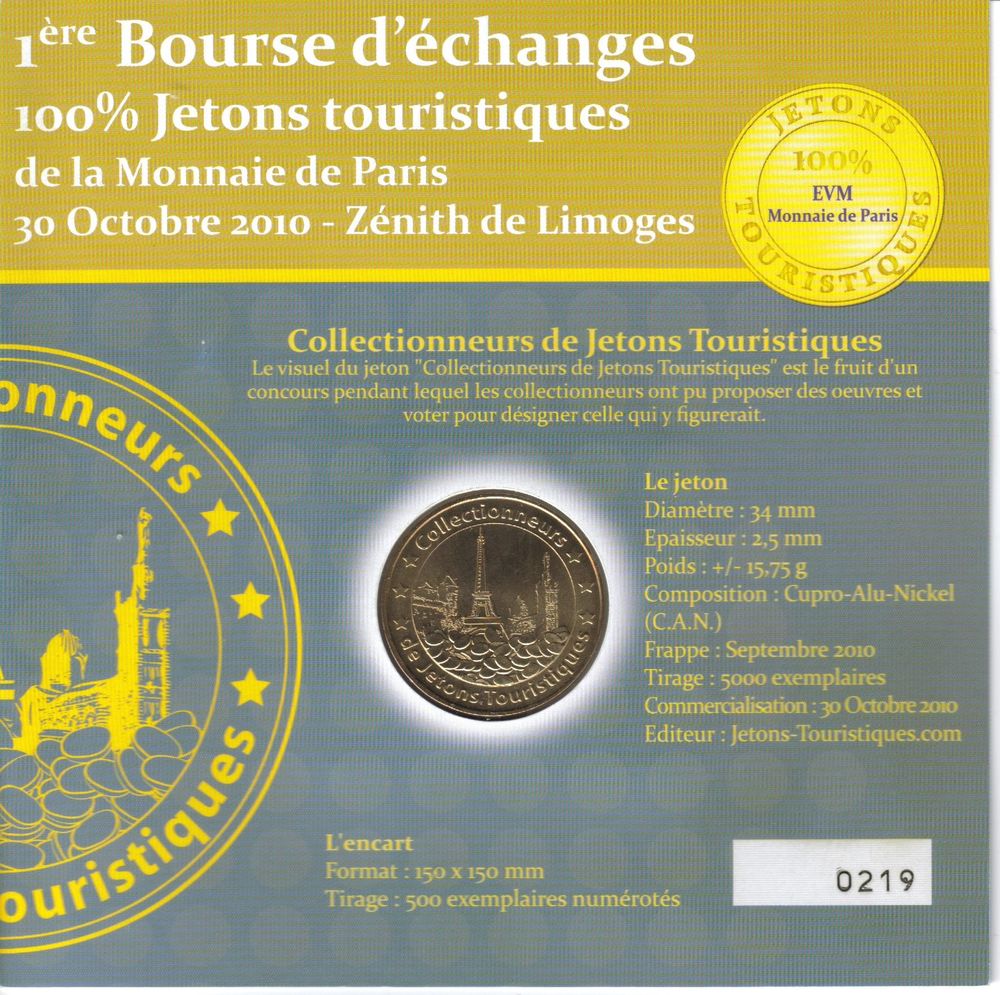 MDP Encart Bourse jeton touristiques 2010 15 Houdemont (54)
