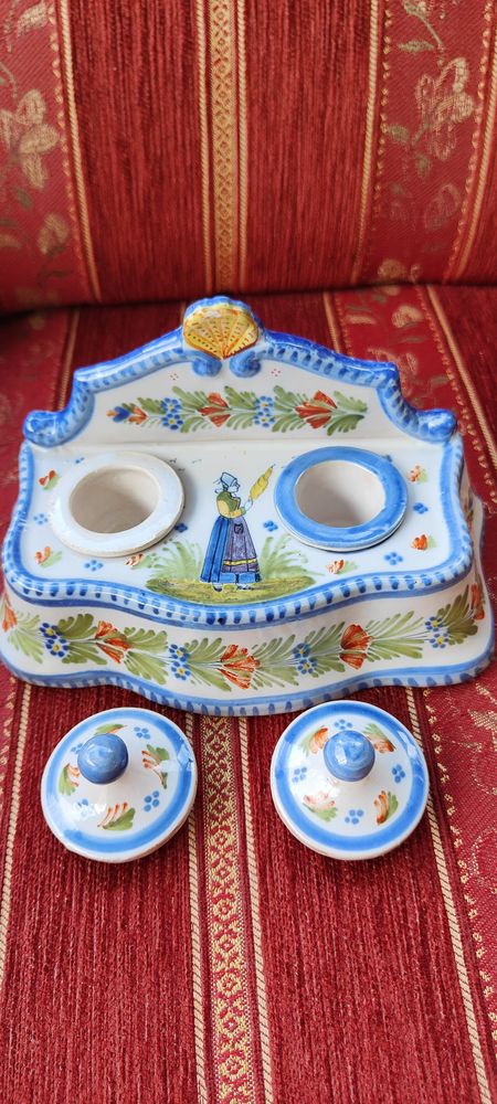 Encrier double HB Quimper 45 La Fert�-Alais (91)