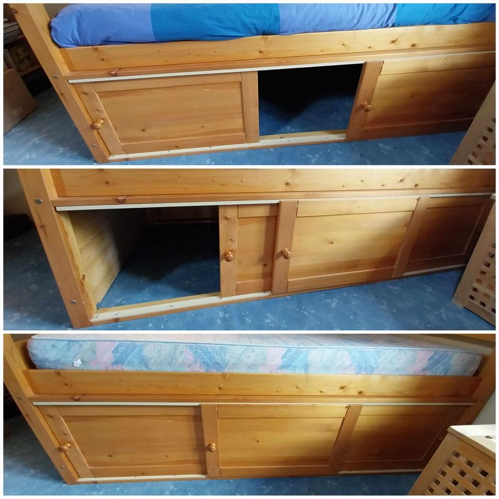 Lit enfant / ado en pin avec coffre rangement 200 Freneuse (78)
