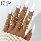 Ensemble de bagues m�talliques couleur or 15 Caudry (59)