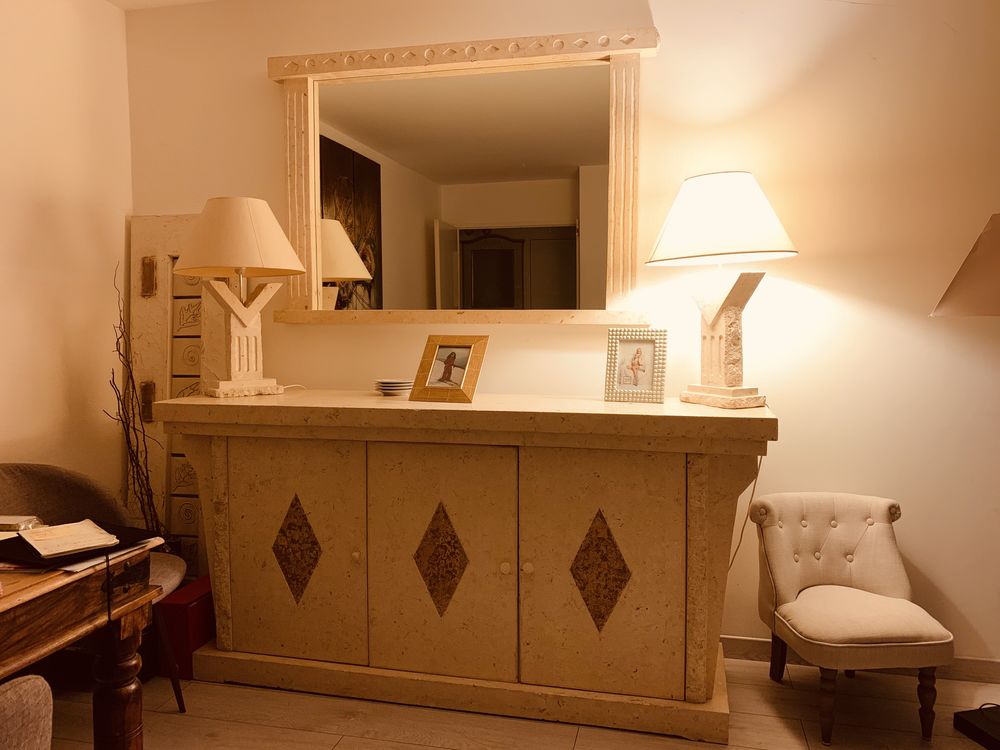 ensemble bahut miroir et lampes 450 Paris 19 (75)