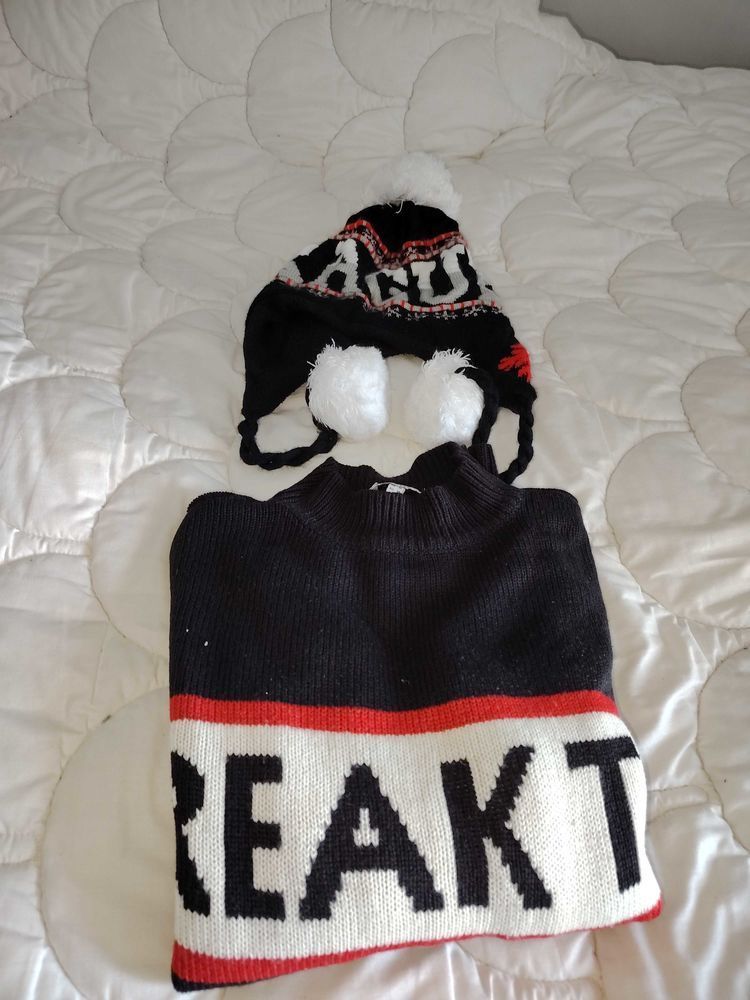 ensemble bonnet et pull pour automne hiver printemps 10 Toudon (06)