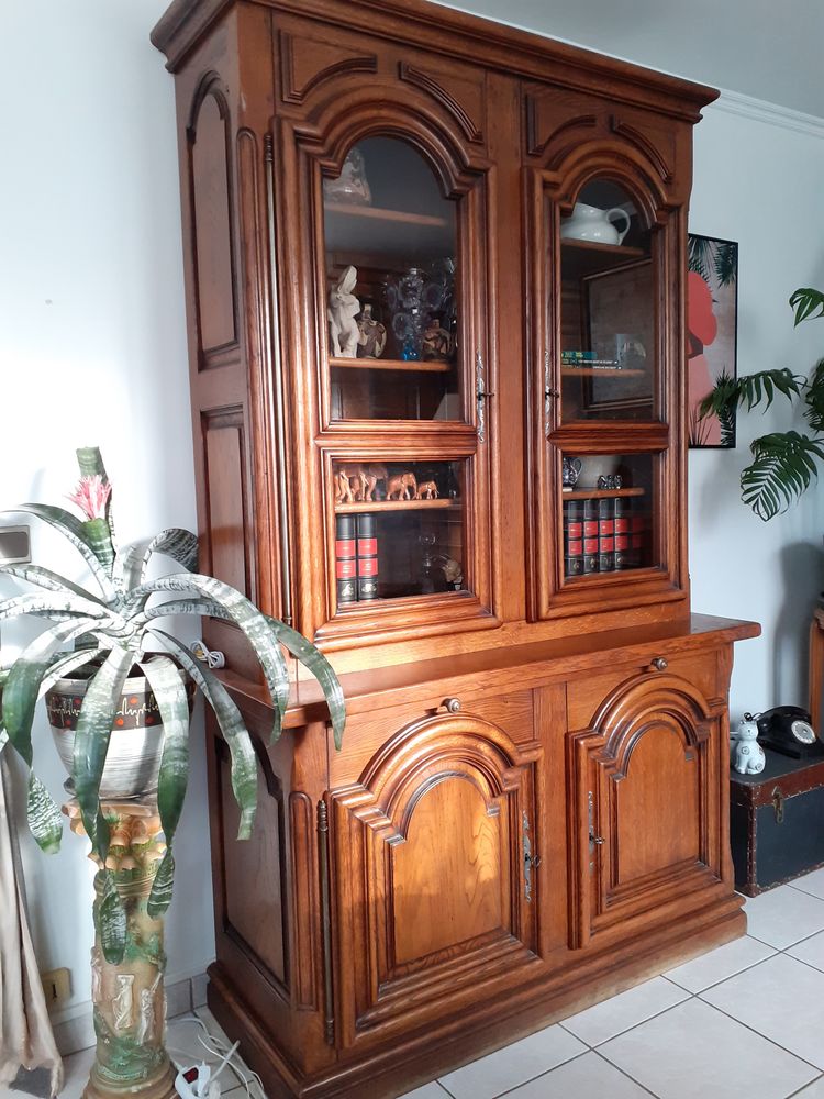 Ensemble Buffet 4 portes + Biblioth�que ch�ne massif 420 Sens (89)