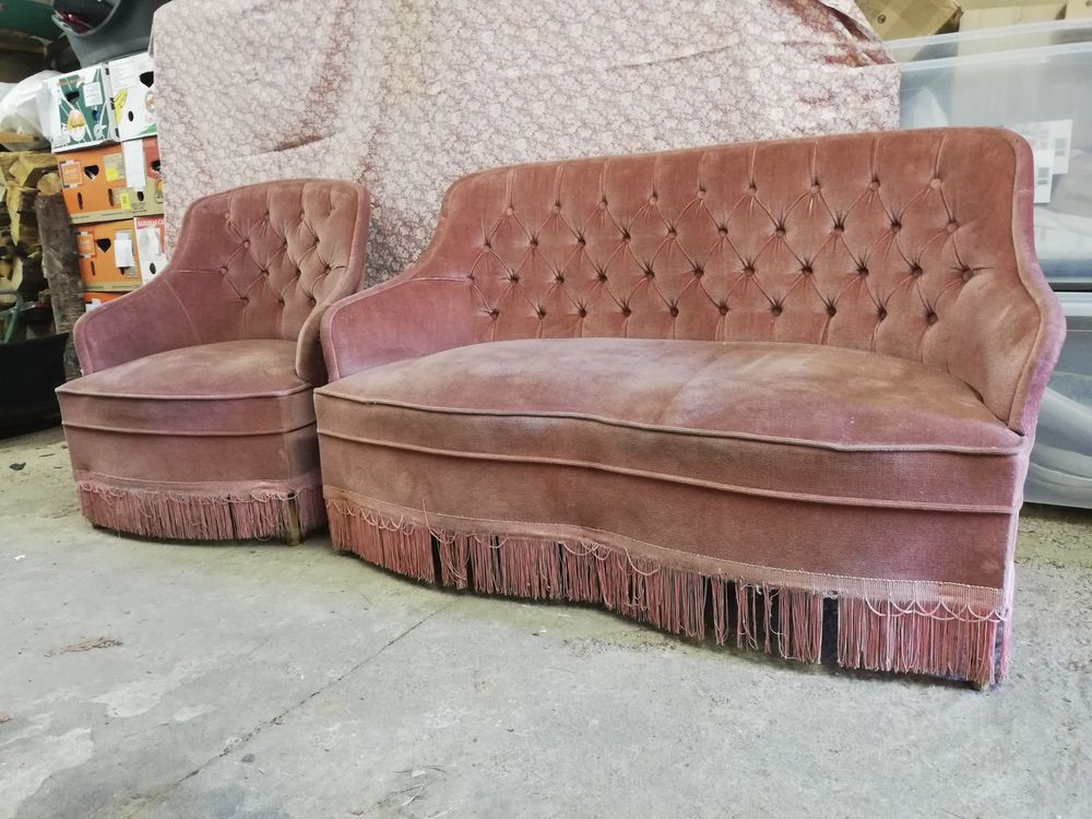 Ensemble canap� banquette + fauteuil vintage 150 Morsang-sur-Orge (91)