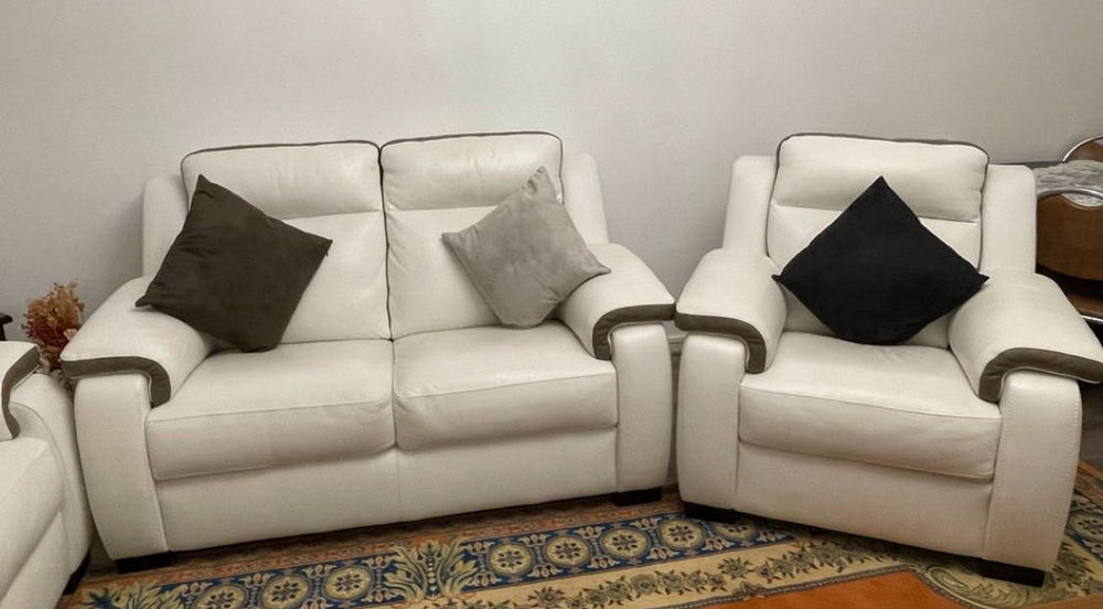 ensemble canap�s en cuir blanc 1600 Schiltigheim (67)