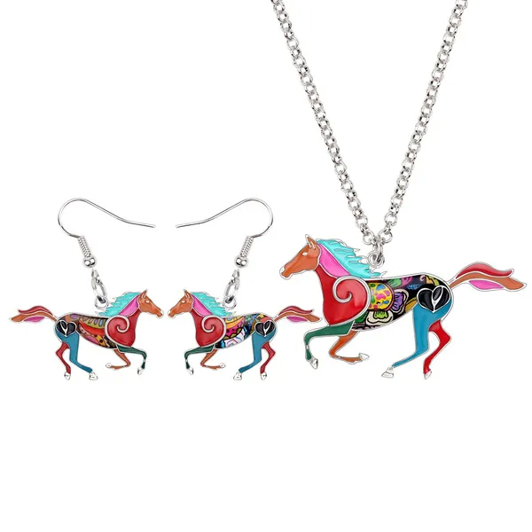 Ensemble Collier + boucle d'oreilles cheval 15 Bury (60)