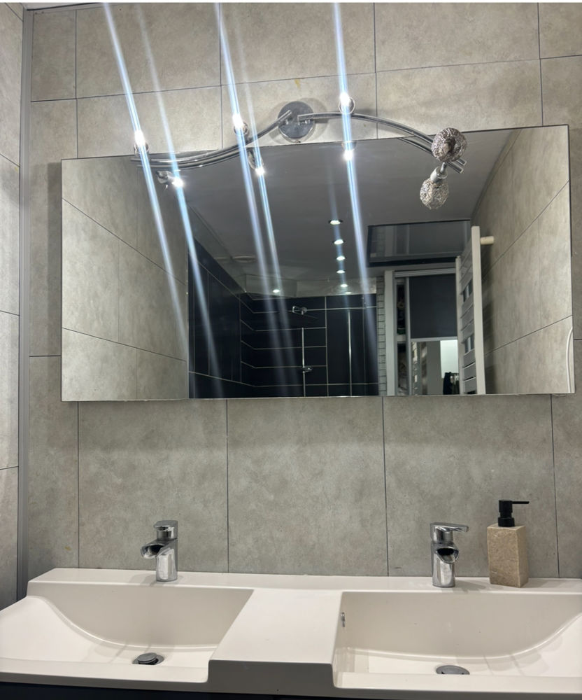 Ensemble lavabo double + miroir avec robinetterie 
60 Hem (59)