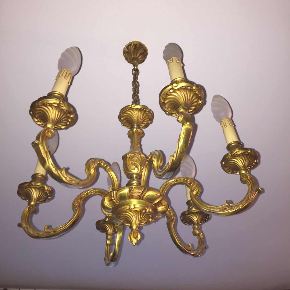 Ensemble luminaires bronze massif Louis XV authentifi� Lucie 0 Lyon 8 (69)