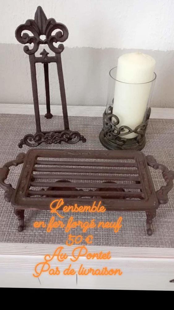 Ensemble 3 pi�ces en fer forg� brun 50 Le Pontet (84)