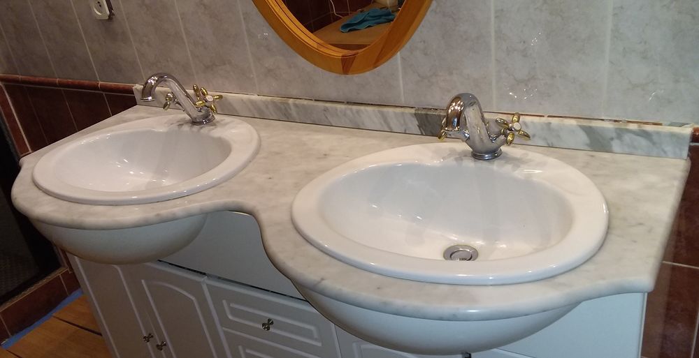 Ensemble de plan en marbre plus vasque et miroir 50 Capinghem (59)
