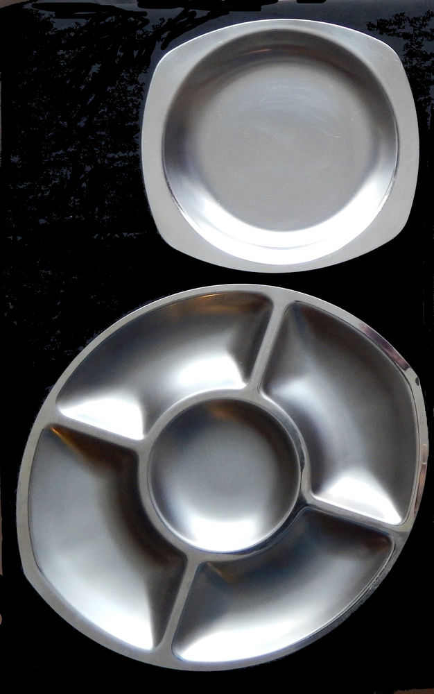 Ensemble de 2 plats en inox acier bross� 20 Lagny-sur-Marne (77)