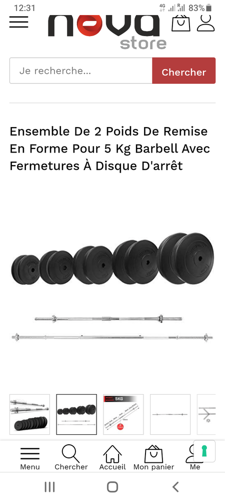 Ensemble de 2 poids de remise en forme de 5 kg neuf 20 Paris 18 (75)