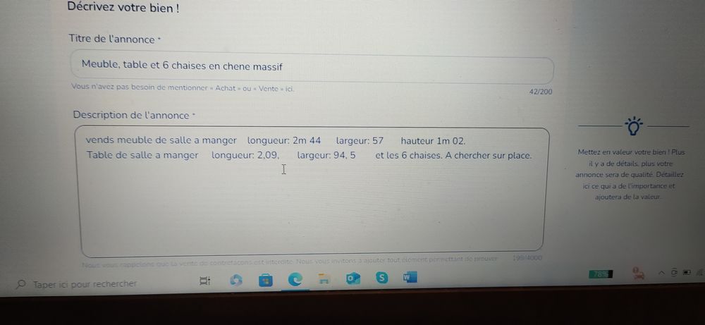 ensemble de salle a manger 0 Paris 10 (75)