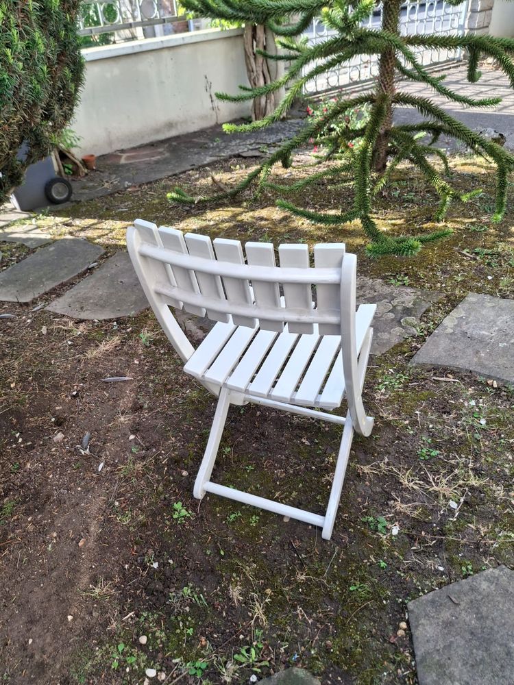 Ensemble de si�ges de jardin bois laqu� blanc 70 Sens (89)
