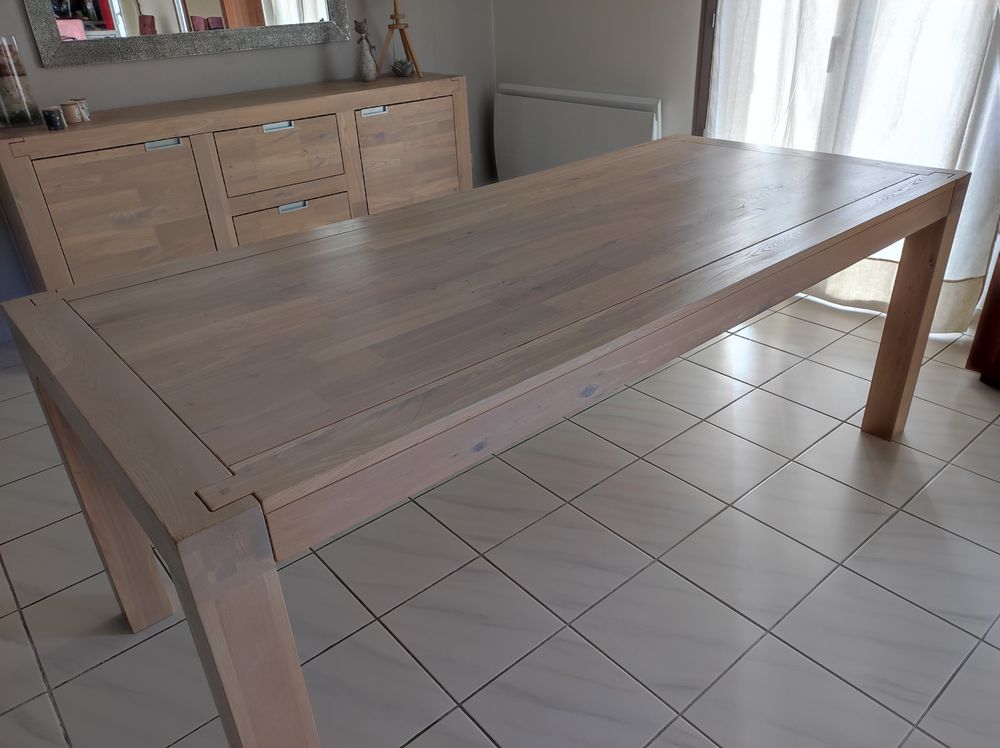 Ensemble table +buffet en orme massif blanchi 600 Meulan-en-Yvelines (78)