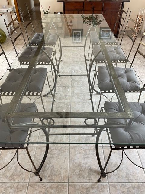 Ensemble Table Fer Forg�, Chaises, Fauteuil 1500 Mudaison (34)