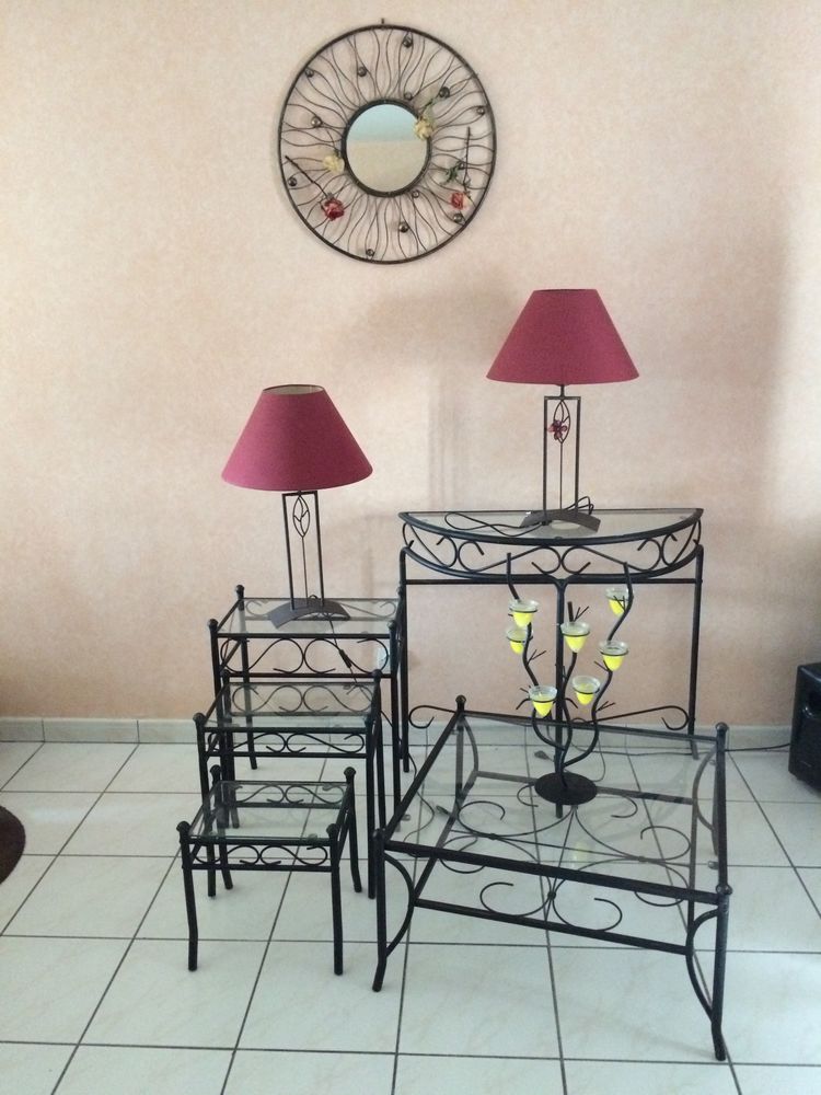 ensemble table/miroir/lampe salon 125 Aubergenville (78)