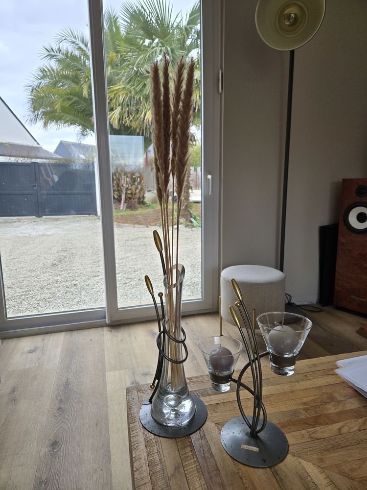 Ensemble vase et bougeoir en cristal 40 Taul� (29)