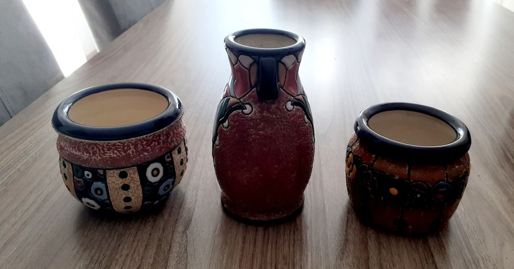 Ensemble de 3 vases art nouveau 110 Pluvigner (56)