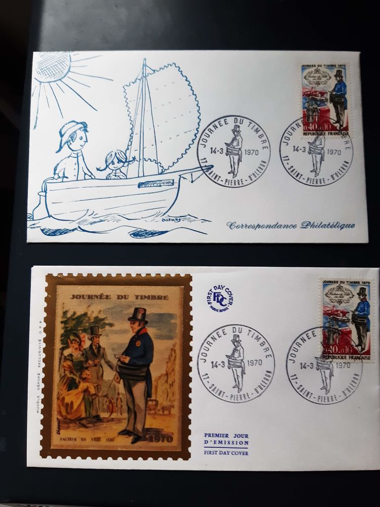 Lot de 2 enveloppes  premier jour  14 mars 1970 6 Nieuil-l'Espoir (86)