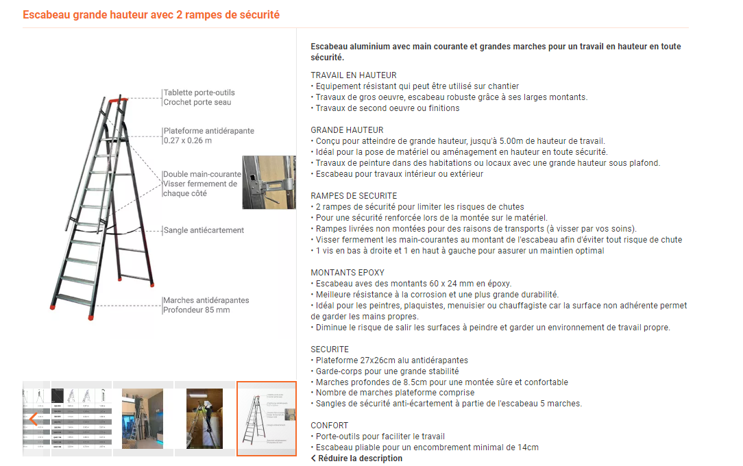 Escabeau aluminium grande hauteur 12 marches 350 Ouveillan (11)