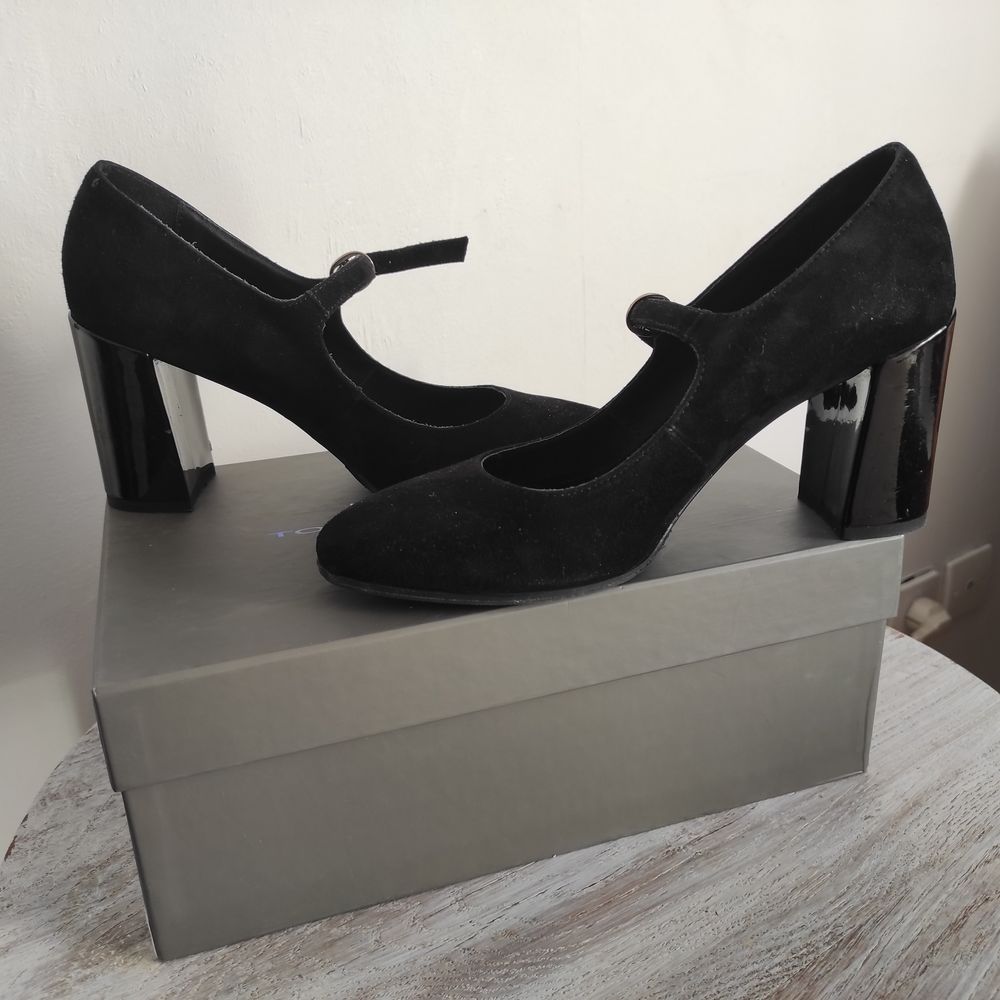 Escarpins cuir noir TBE 80 Bruges (33)
